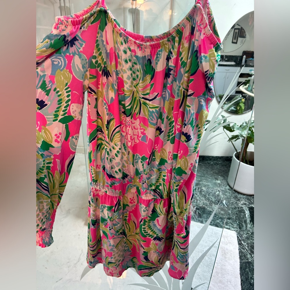 Xl off shoulder romper with skirt over it / skort lilly worn once